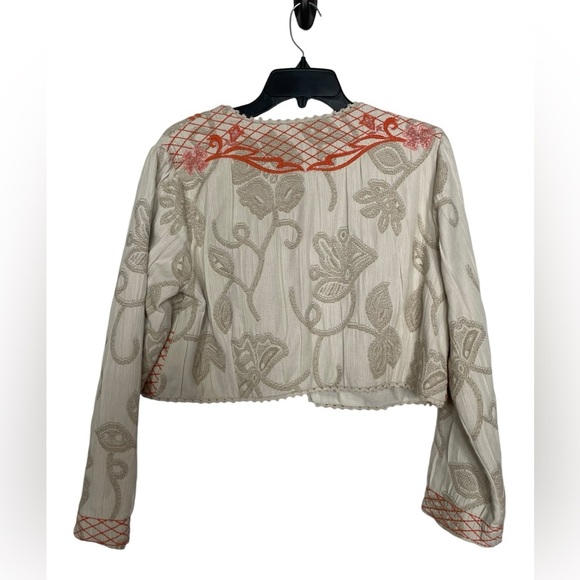 Soft Surroundings Twin Garlands Bolero Jacket Cropped Beaded Embroidered Sz M - Picture 10 of 13